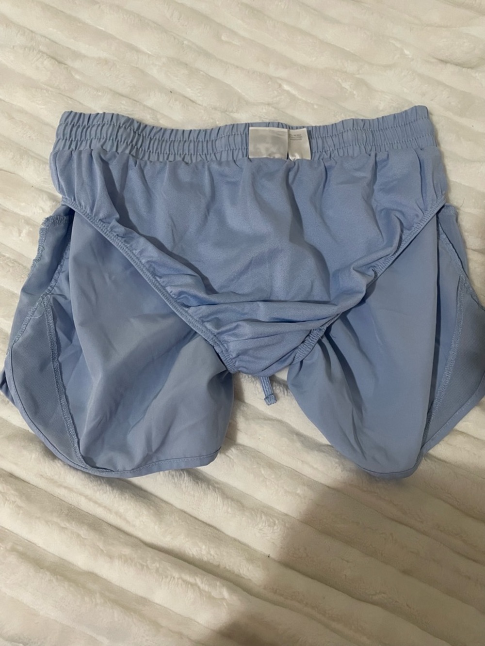 Light Blue Women's Athletic Shorts with Goat Logo - Picture 7 of 13